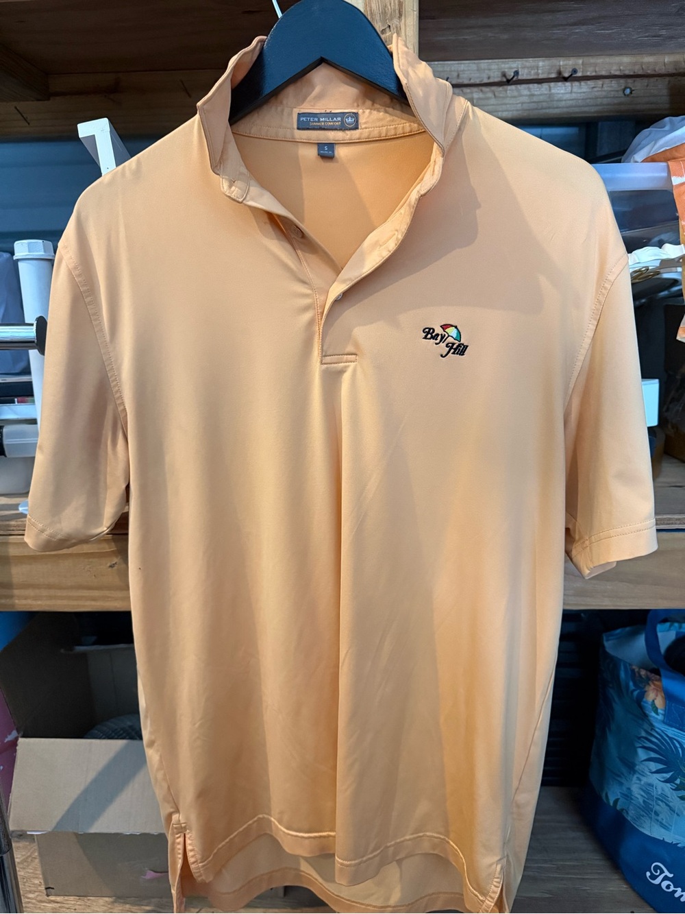 Peter Millar Peach Short-Sleeve Golf Polo